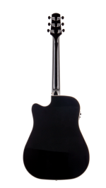 WALDEN WAD640CEB-B-W  Steel String Guitar, Dreadnought, solid top, black gloss, cutaway, EQ,bag - Image 2